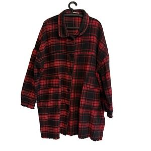 Purple Snow Womens Plaid Flannel Button Jacket Size 2X Pockets Cabincore Outdoor